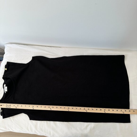 Lacoste Little Black Sleeveless Dress Women 38 Small - Gold Buttons - Picture 5 of 6